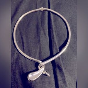 BNWOT Statement Choker silver tone necklace.  Like new.